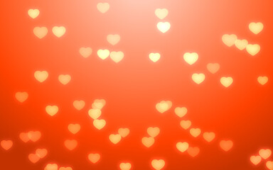 Valentine day white hearts on living coral background.