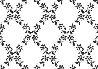 Modern stylish abstract texture like flower pattern vector, repeating geometric tiles linear petal of flower, monochrome stylish