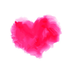 Naklejka na ściany i meble Soft coral pink watercolor heart on a white background