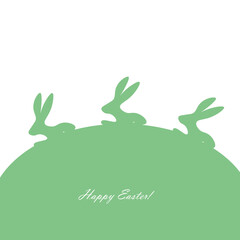 Easter card with bunny, vector illustration