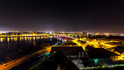 Panoramic view over Novi Sad and the Danube