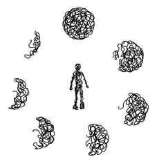 moon phases scribble