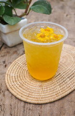 Chrysanthemum tea, refreshing cold herbal drink.