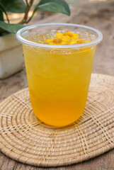 Chrysanthemum tea, refreshing cold herbal drink.