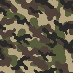 green army camouflage vector seamless pattern