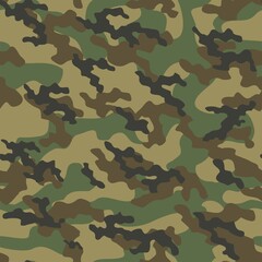 Fototapeta premium army camouflage vector seamless print green
