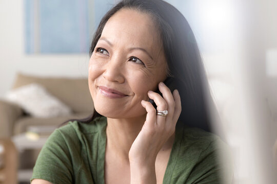 Mature woman on cell phone