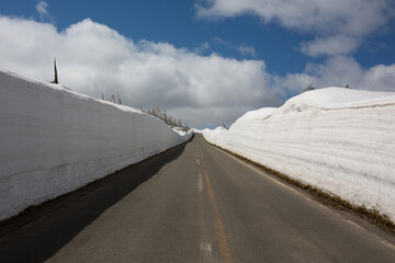 八幡平へ続く雪道