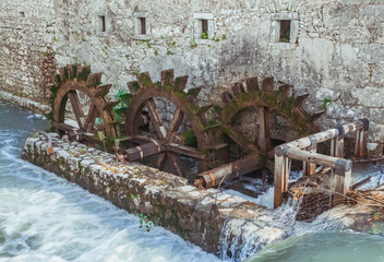 Old stone not working water mill in Slovenia