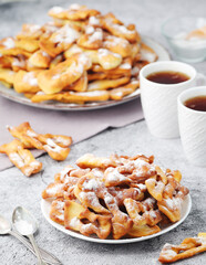 Angel wings, traditional sweet crisp pastry