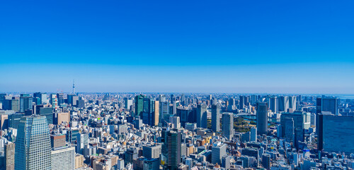 東京の高層ビル群（東京タワー展望台から撮影）