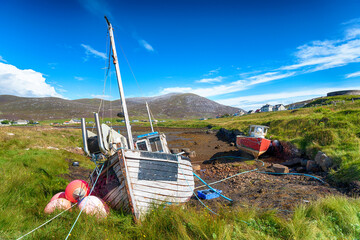 Old fishing boats at Leverburgh