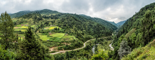 Bhutan Landscape in the Mountains