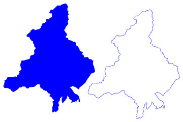 Verbano-Cusio-Ossola province (Italy, Italian Republic, Piedmont region) map vector illustration, scribble sketch Province of Verbano Cusio Ossola map