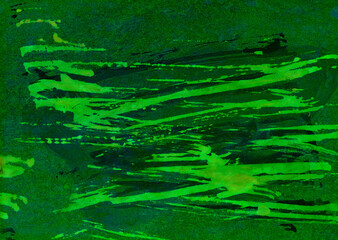 Abstract green watercolor strokes as background, hand drawn creative artwork