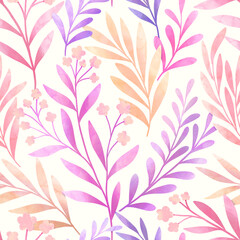 Fototapeta na wymiar Cute floral seamless pattern with butterflies. Colorful flowers background. Trendy repeat texture for fashion print, wallpaper or fabric.