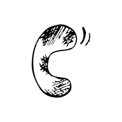 Letter C. Trendy alphabet in graphic style. Hand drawn cute colored letter C isolated on white background. Vector illustration.