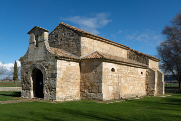 Fototapeta na wymiar Visigoth church of San Juan Bautista (the oldest church in Spain). Baños de Cerrato, Palencia, Castilla y León, Spain.