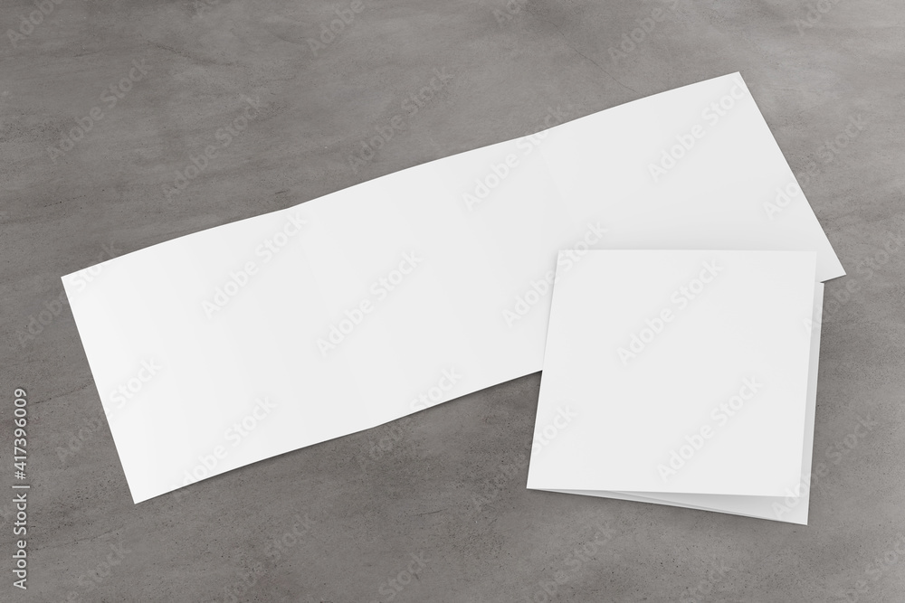 Poster trifold brochure mock up view - 3d rendering