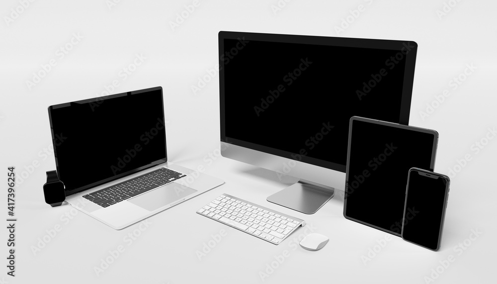 Poster isolated devices mockup - 3d rendering.