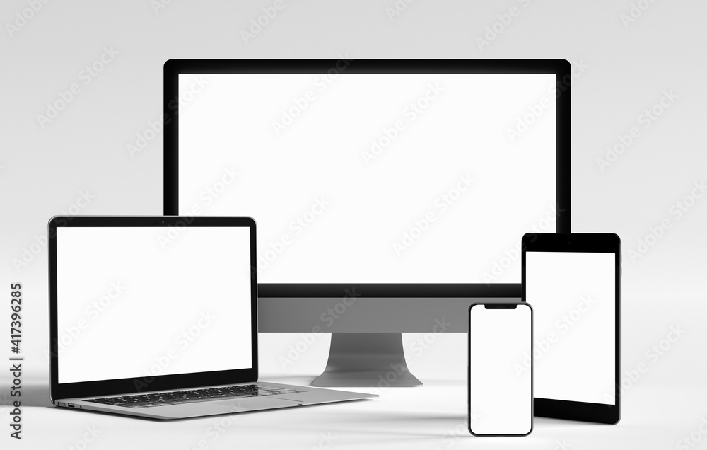 Poster isolated devices mockup - 3d rendering.