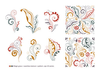 Magic grass + seamless texture + pattern.