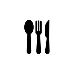 Icon Vector Spoon Knife Fork Outline Only No Fill On White Background. Flat Icon For Web, Apps, Or Design Product EPS10