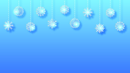 Abstract Background Winter With Snowflakes Shadows Vector Design Style Template