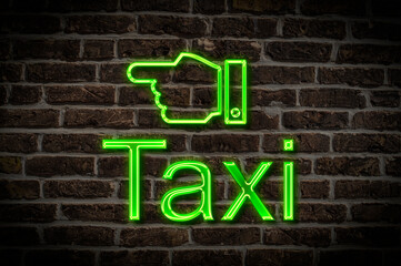 Leuchtreklame Taxi