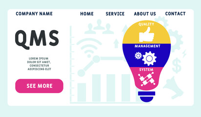Vector website design template . QMS - Quality Management System. business concept background. illustration for website banner, marketing materials, business presentation