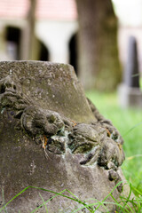 Detail of grave in cemetery, Wschowa, Lubusz Voivodeship, Poland