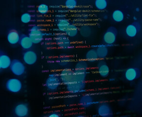 Programming code abstract screen of software developer. Computer script. 