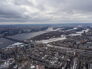 High view of Kiev. Aerial view.