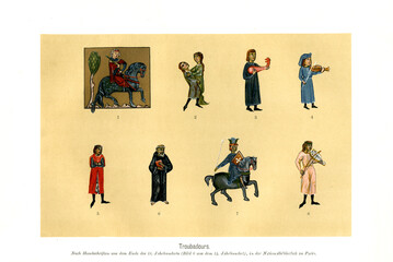 Troubadours. Nach Handschriften aus dem Ende des 13. Jahrhunderts (Bild 6  14. Jahrhundert)