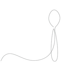Spoon line drawing, vector illustration