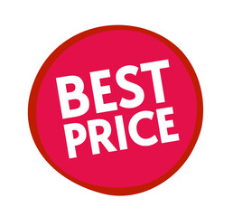 Best price label badge icon vector, concept sale marketing special offer sticker sign, red isolated product tag clipart