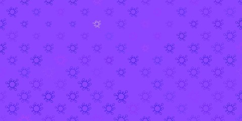 Dark purple vector pattern with coronavirus elements.