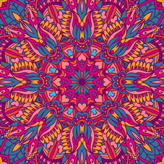 Tribal indian ethnic seamless design. Festive colorful mandala pattern