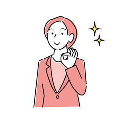 スーツ姿の女性 笑顔 程よいシンプルなイラスト ベクター