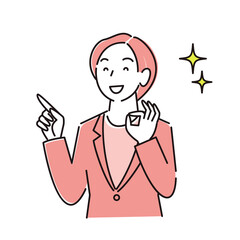 スーツ姿の女性 笑顔 程よいシンプルなイラスト ベクター