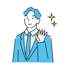 スーツ姿の男性 笑顔 程よいシンプルなイラスト ベクター 