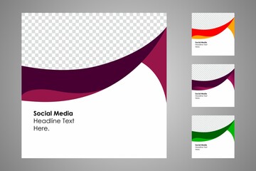 New set of editable minimal banner templates. Suitable for social media posts and web or internet ads. Vector illustration with photo college.