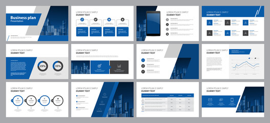  business presentation template design backgrounds and page layout design for brochure, book, magazine, annual report and company profile, with info graphic elements graph design concept - obrazy, fototapety, plakaty