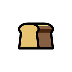Bread Bakery Foods Icon Logo Vector Illustration. Outline Style.
