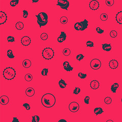 Set Time Management, Speech bubble with text Help, Clock 24 hours and Support operator in touch on seamless pattern. Vector.