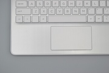 Keyboard and Mouse Pad from a Silver Laptop Netbook