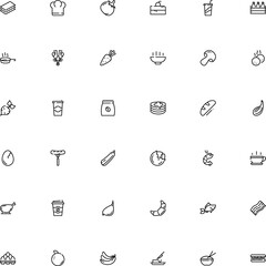 icon vector icon set such as: macaroni, soup, ham, soda, croissant, yellow, burger, sugar, grain, chief, fungus, ball, utensil, cheese, steam, alcohol, accessory, hat, aliment, case, wildlife