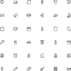 icon vector icon set such as: boutique, variety, beach, crust, celebrate, bunch, showcase, commercial, jug, prepare, wild, oven, orange fruit, instruction, beaker, jar, blood sausage, lemon