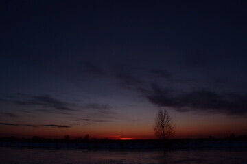 Fototapeta na wymiar winter sunset