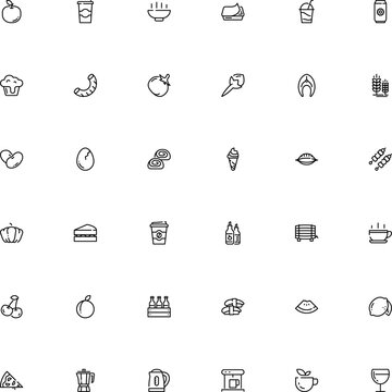 icon vector icon set such as: plate, hand drawn, mayonnaise, veggie, fillet, rye, soup, shish, mocha, soda, haricot, illustrator, person, spice, pepperoni, macro, muffin, freshness, noodles, 4 pack